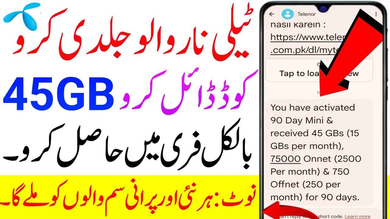 Telenor 90 Days Free Internet Offer 2026